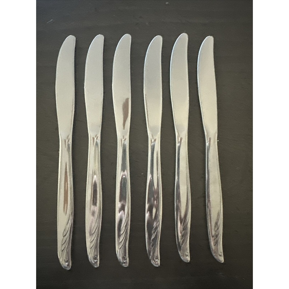 Wm Rogers Bermuda Dinner Knives 7.75" Stainless Lot of 6